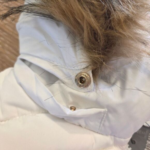 NWT Tommy Hilfiger Women's Puffer Coat White Removable Faux Fir Hood Trim S - Picture 7 of 10